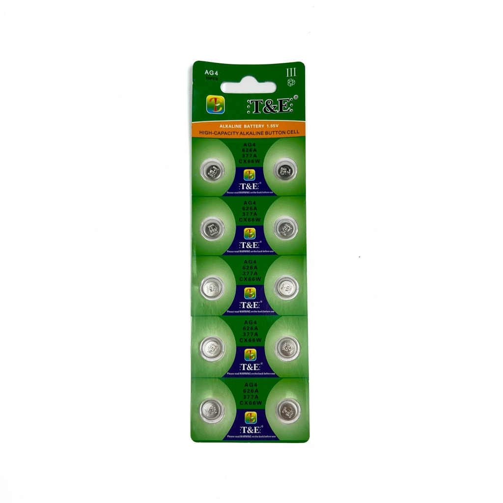 Батарейка T&E AG4 LR626 1,55V, Alkaline 10 шт