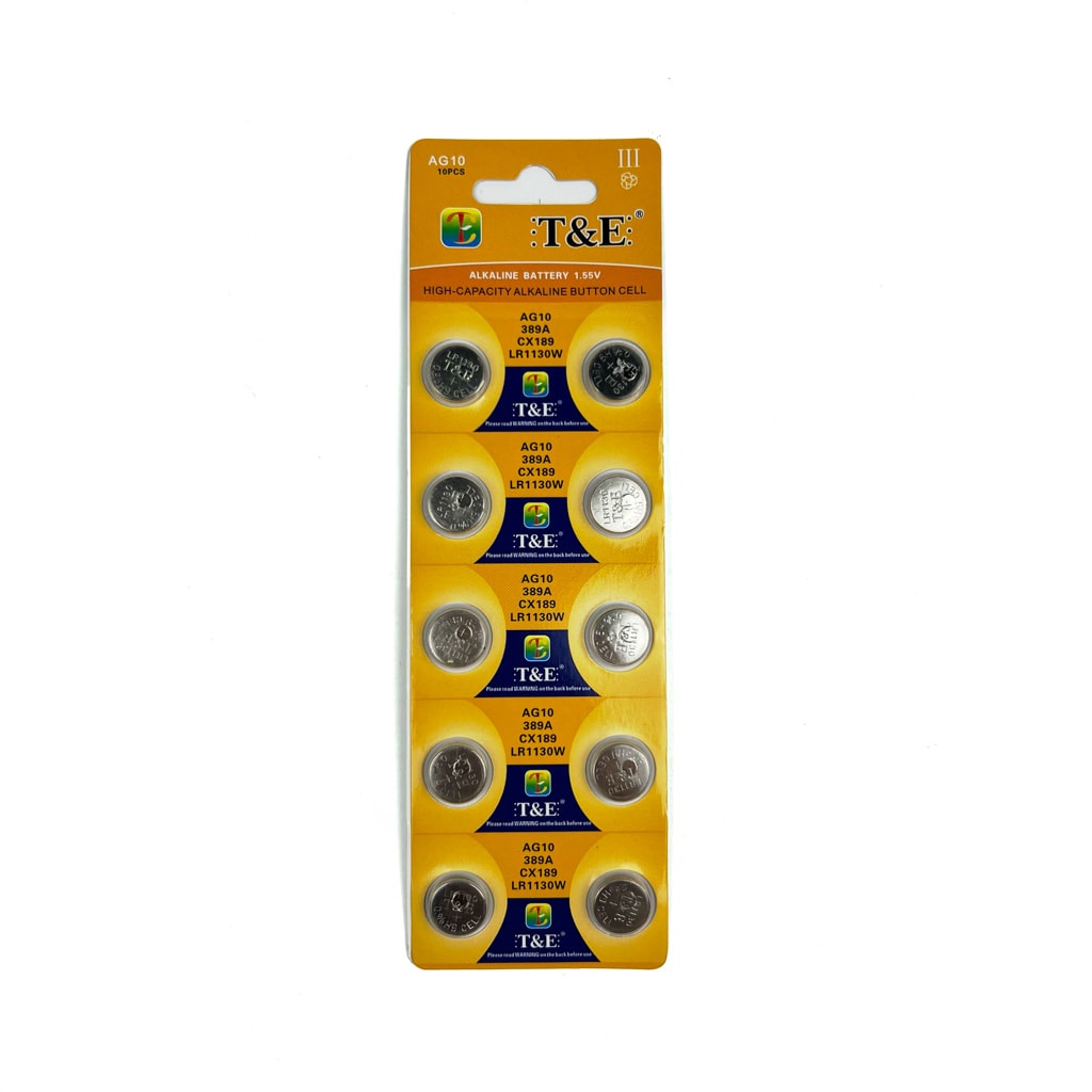 Батарейка T&E AG10 LR1130 10 шт