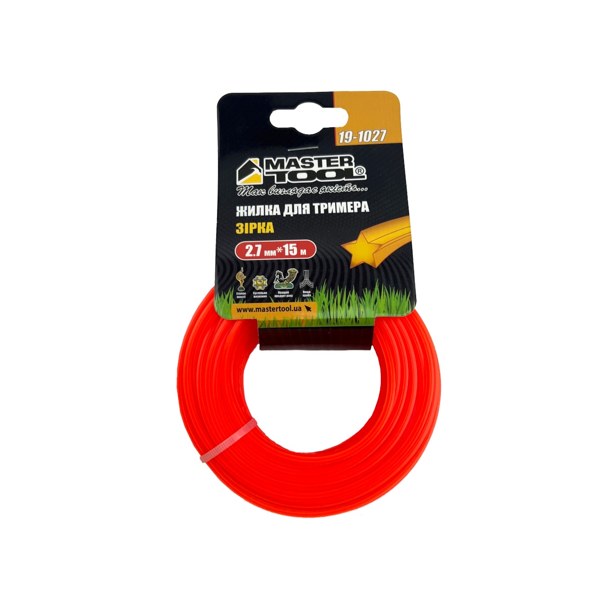 Жилка для тримера MASTERTOOL зірка 2.7 мм × 15 м